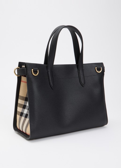 Burberry Cotsworld handtas van kalfsleer met afneembare schouderriem - achterkant 6 zwart