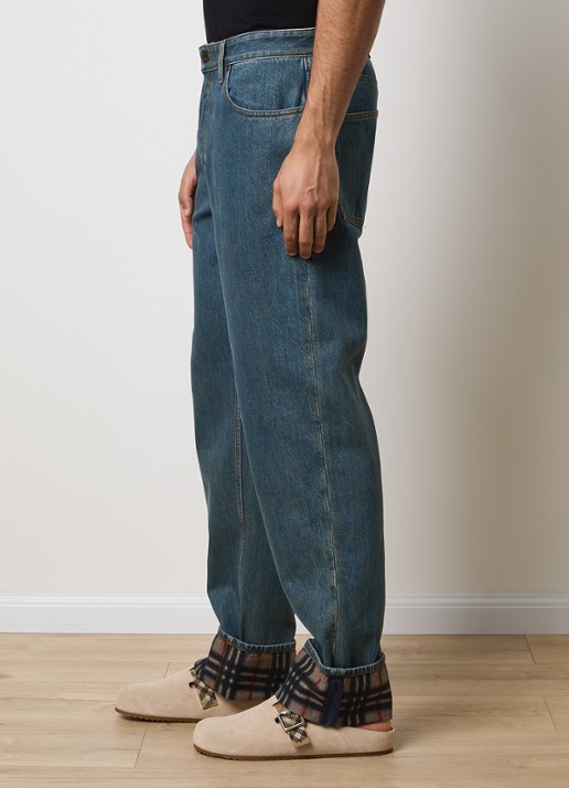Burberry Dexter straight leg jeans met medium wassing - detail 5 indigo