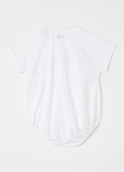 Burberry Dolby romper met logo - voorkant 2 wit