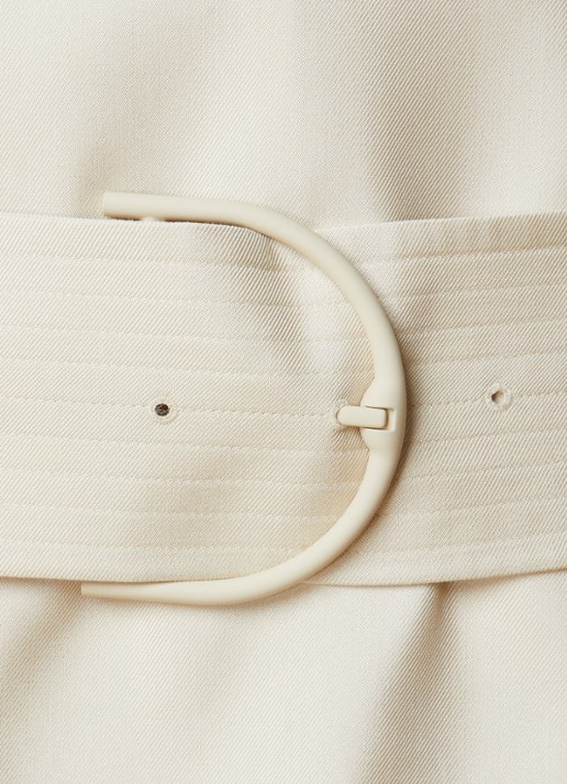 Burberry Double-breasted trenchcoat in zijdeblend met ceintuur - detail 4 creme