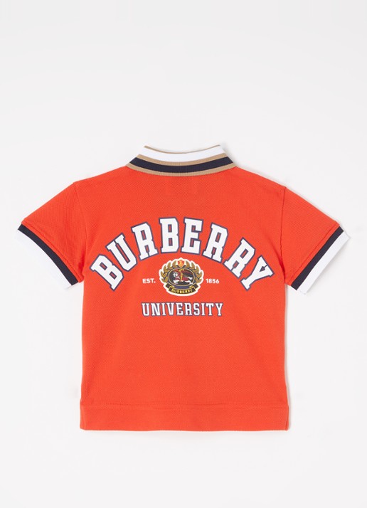 Burberry Douglas polo van piqué katoen met logoprint - voorkant 2 rood