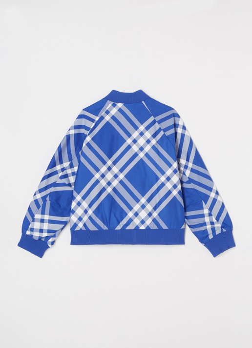Burberry Duncan bomberjack met ruitdessin - achterkant blauw