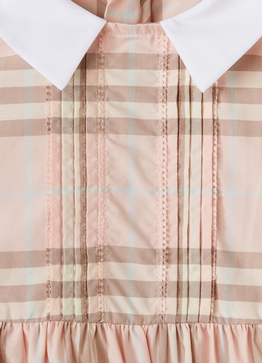 Burberry Eadelle jurk met ruitdessin - detail lichtroze