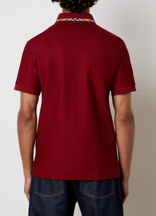 Burberry Eddie regular fit polo met logo - achterkant 3 donkerrood