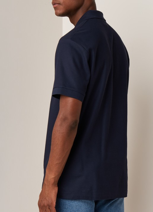 Burberry Eddie regular fit polo van piqué katoen - achterkant 5 donkerblauw
