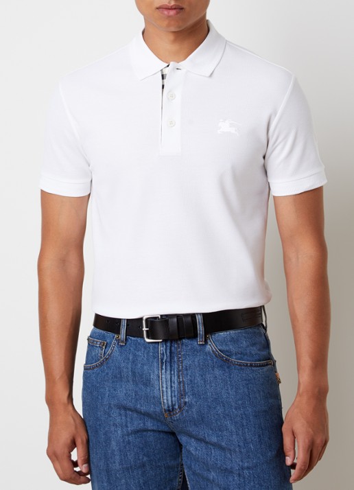 Burberry Eddie slim fit polo van piqué katoen met logoborduring