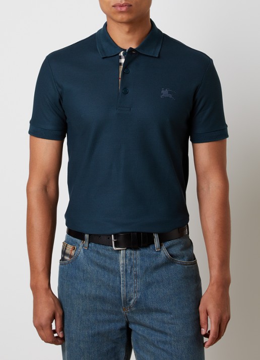 Burberry Eddie slim fit polo van piqué katoen met logoborduring
