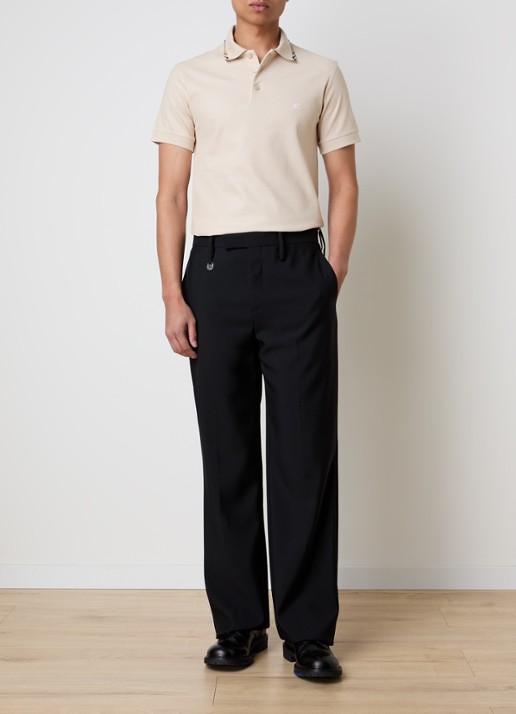 Burberry Ediie regular fit polo met logo - voorkant 2 beige