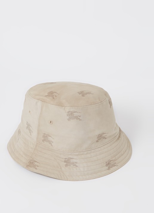 Burberry EKD bucket hoed met logoprint - voorkant lichtbruin