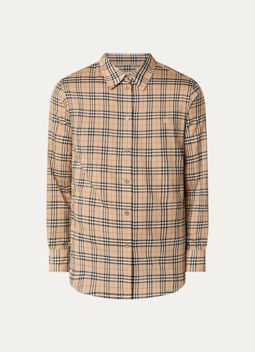 Burberry Emma overhemd met ruitdessin - voorkant zand