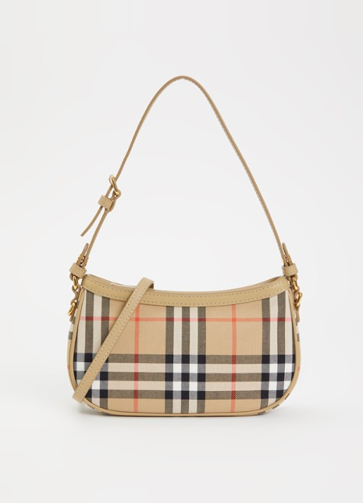 Burberry Eugenie schoudertas met ruitdessin en details van leer