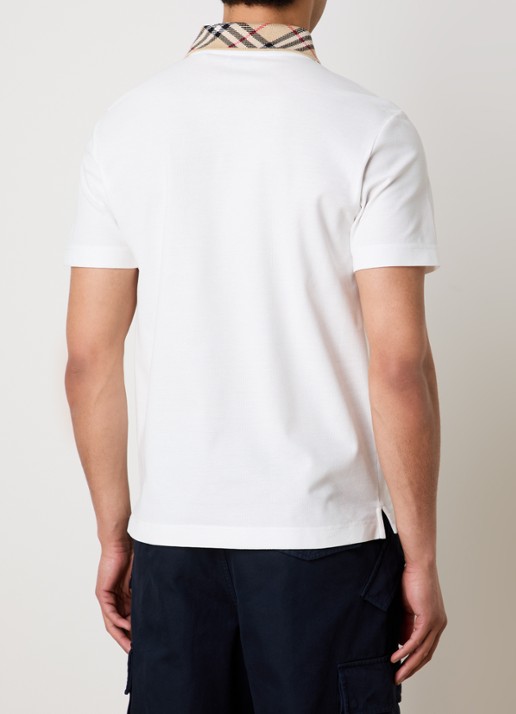 Burberry Evan regular fit polo met stretch - achterkant wit