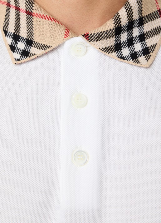 Burberry Evan regular fit polo met stretch - detail 3 wit