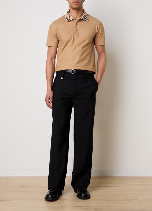Burberry Evan regular fit polo met stretch - voorkant 3 camel