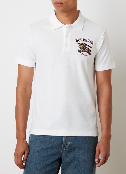 Burberry Evan regular fit polo van piqué katoen met logoborduring