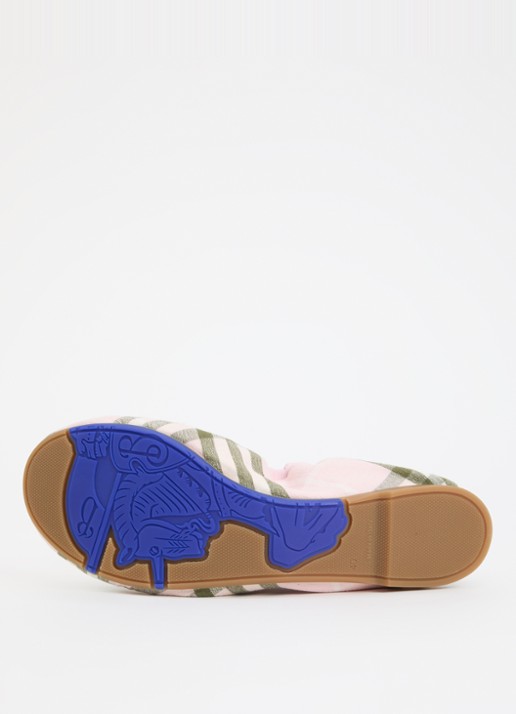 Burberry Fawn ballerina met details van lamsleer en ruitdessin - detail 6 lichtroze