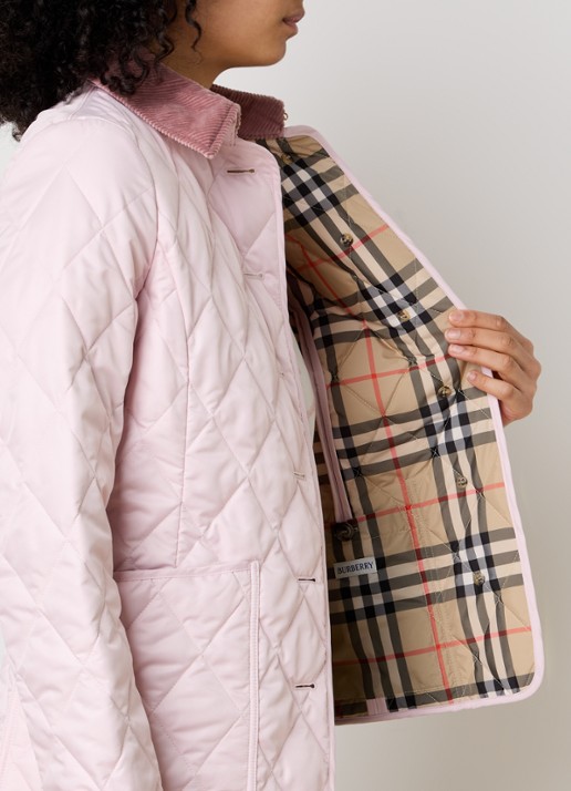 Burberry Fernleigh gewatteerd jack met steekzakken - detail 2 lichtroze