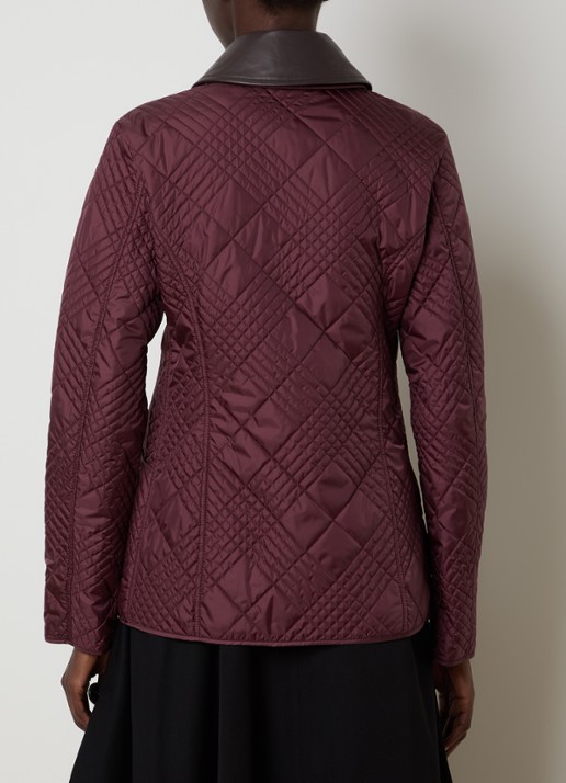 Burberry Fernleigh quilted barn jack met details van lamsleer - achterkant 6 bordeauxrood