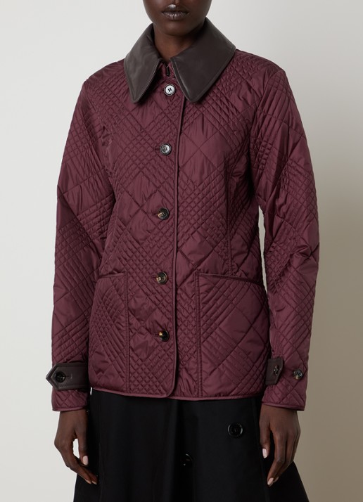 Burberry Fernleigh quilted barn jack met details van lamsleer