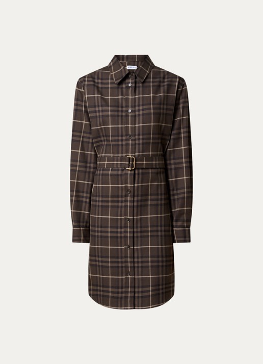 Burberry Fiora mini blousejurk met ruitdessin en ceintuur