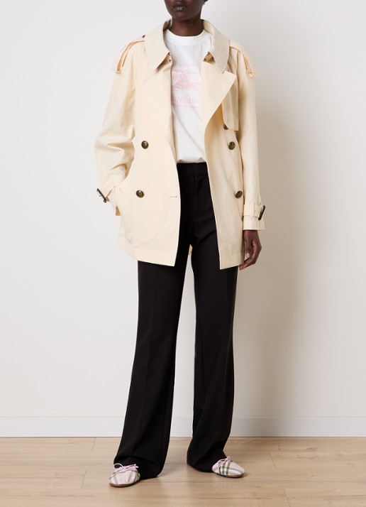 Burberry Fitzrovia trenchcoat met ceintuur - voorkant 5 creme