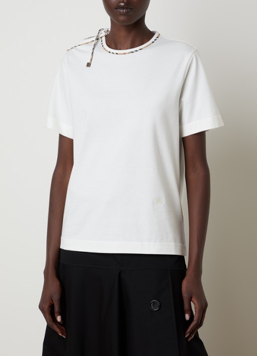 Burberry Frankie T-shirt met strikkraag