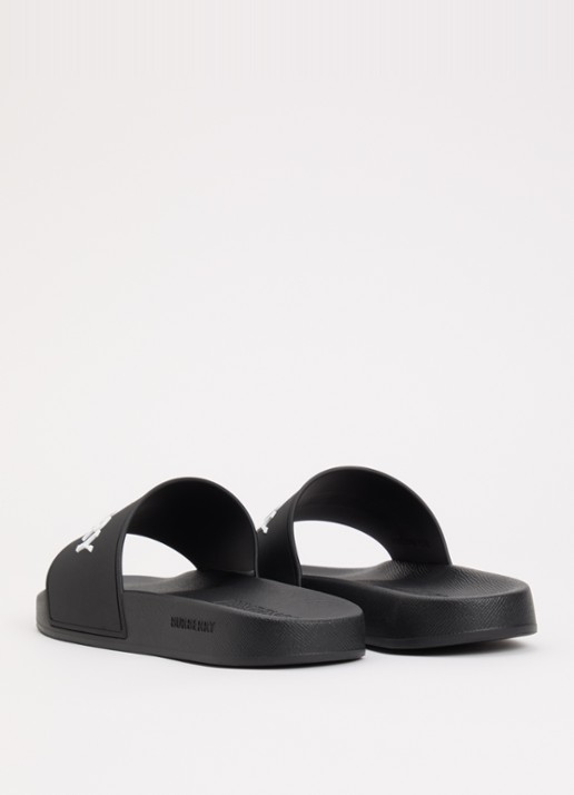 Burberry Furley slipper met logo - achterkant 5 zwart