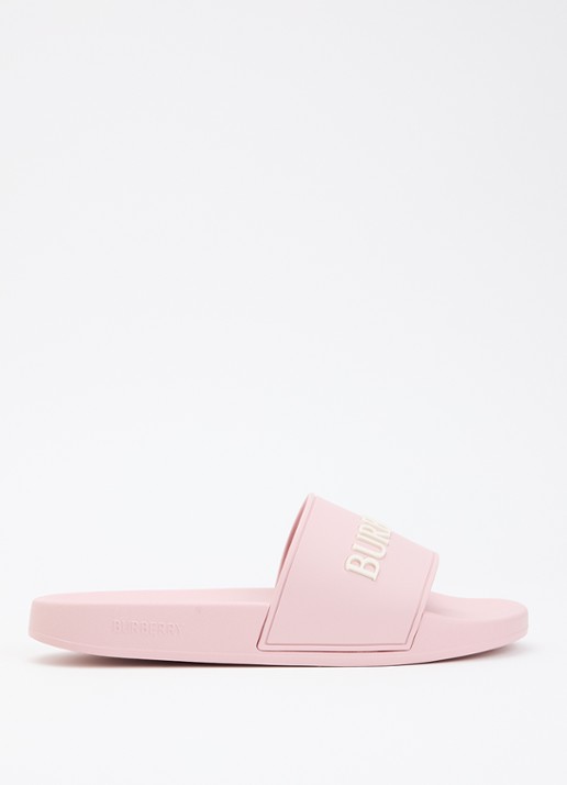 Burberry Furley slipper met logo - voorkant lichtroze