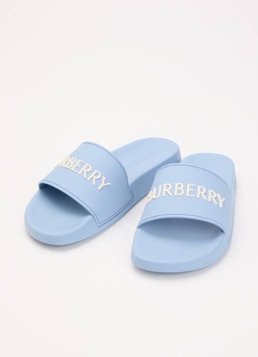 Burberry Furley slipper met logo - detail 3 blauw