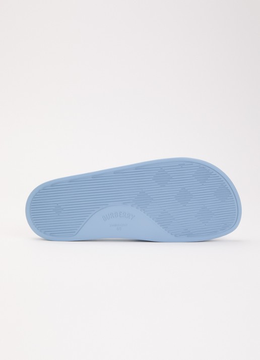 Burberry Furley slipper met logo - detail 5 blauw