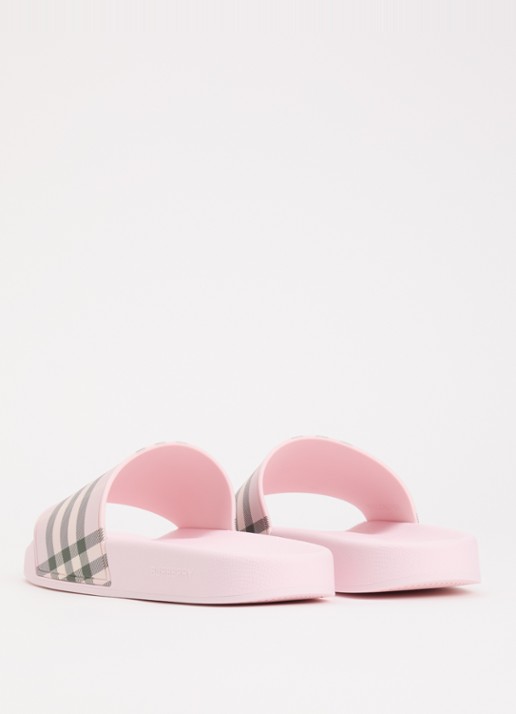 Burberry Furley slipper met ruit dessin - achterkant 5 lichtroze