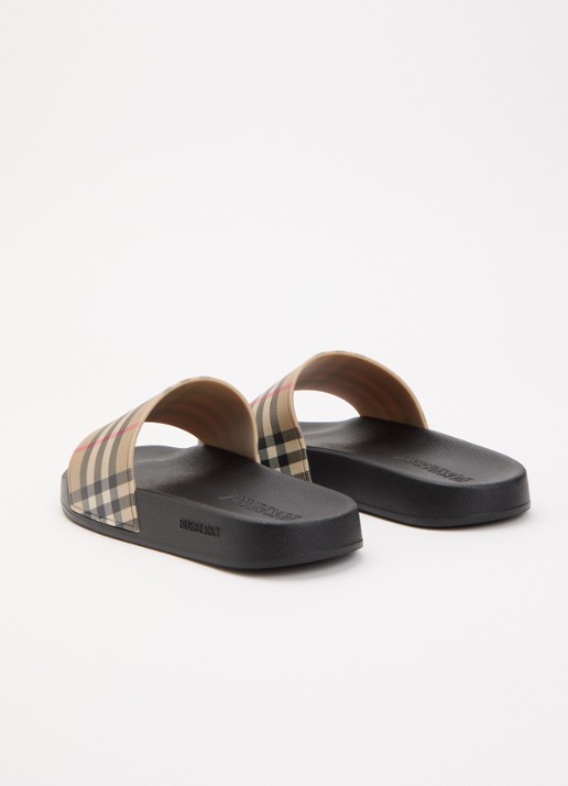 Burberry Furley slipper met ruitdessin - achterkant 2 beige