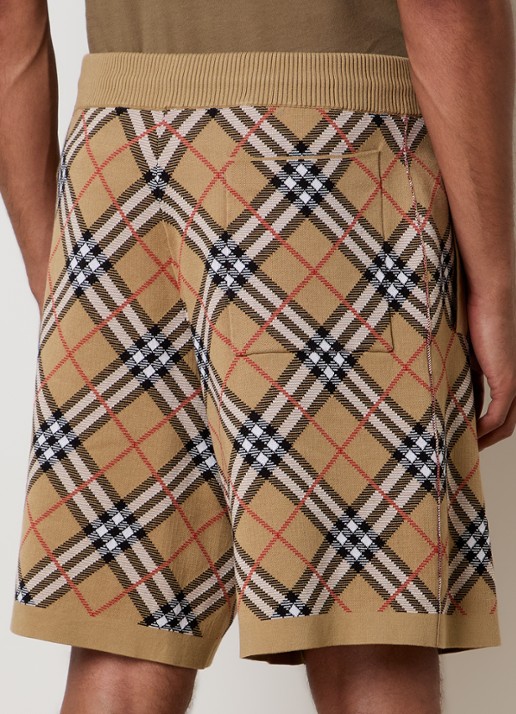 Burberry Gawain straight fit korte broek met ruitdessin - achterkant 5 camel