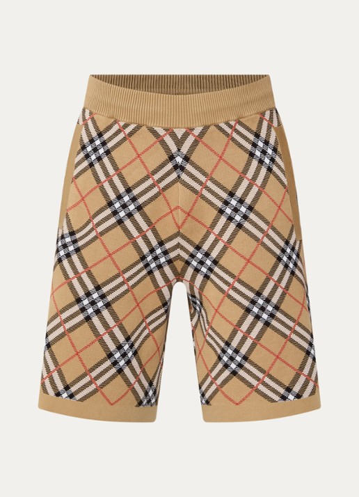 Burberry Gawain straight fit korte broek met ruitdessin - voorkant zand