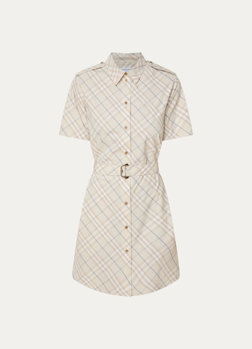 Burberry Georgina blousejurk met ruitdessin - voorkant creme