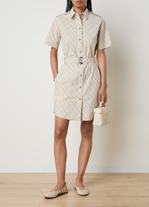 Burberry Georgina blousejurk met ruitdessin - voorkant 2 creme