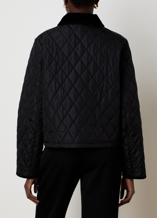 Burberry Gewatteerd jack met quilt patroon en opgestikte zakken - achterkant zwart