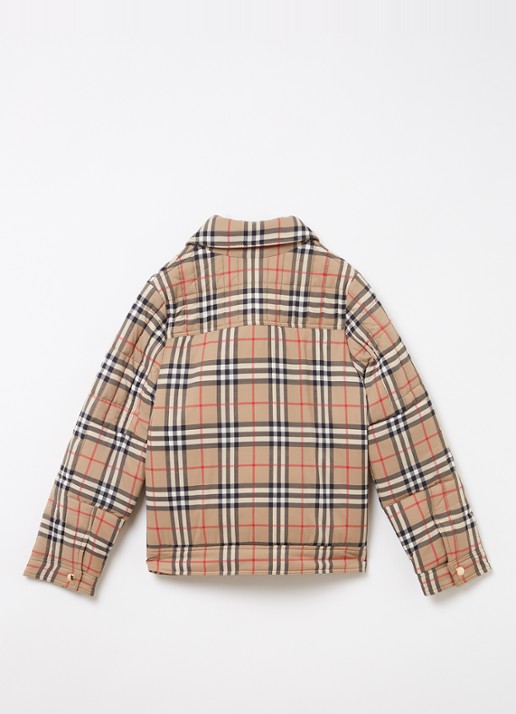 Burberry Gideon quilted jack met ruitdessin - achterkant beige