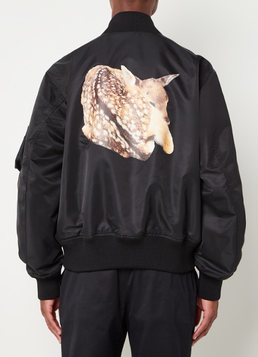 Burberry Gillian bomberjack met logo- en backprint  - detail 4 zwart
