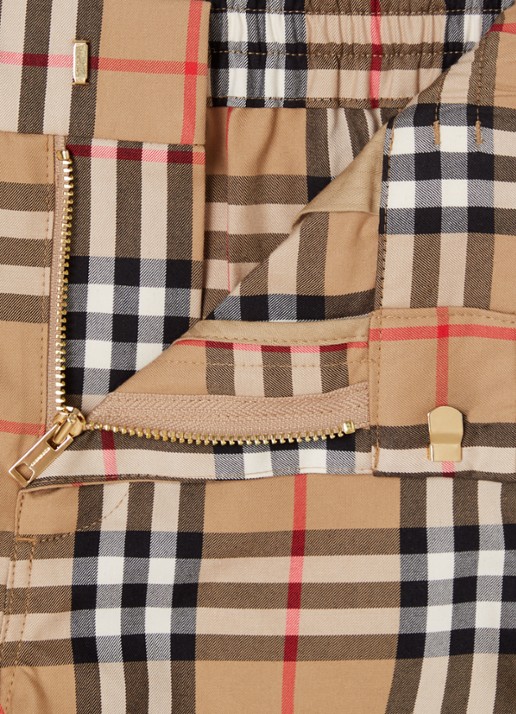 Burberry Gordon slim fit cargorboek met ruitdessin - detail beige