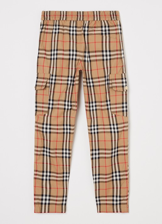 Burberry Gordon slim fit cargorboek met ruitdessin - voorkant 3 beige
