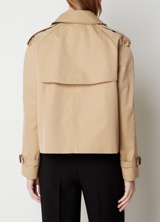 Burberry Haltye double-breasted trenchcoat met steekzakken - achterkant 4 donkerbeige