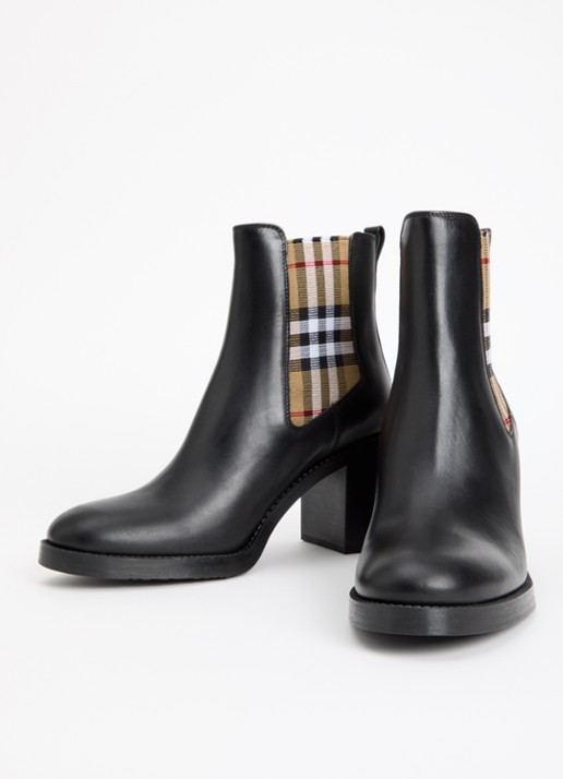 Burberry Hampstead enkellaarsje van kalfsleer - detail 2 zwart