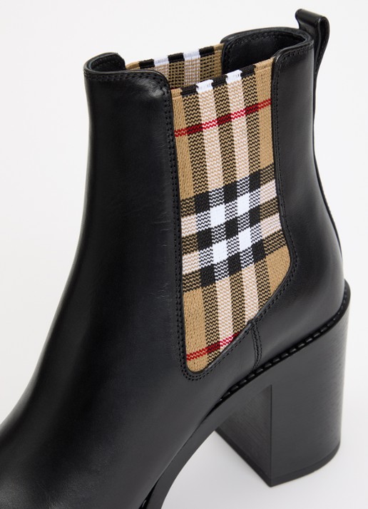 Burberry Hampstead enkellaarsje van kalfsleer - detail 4 zwart