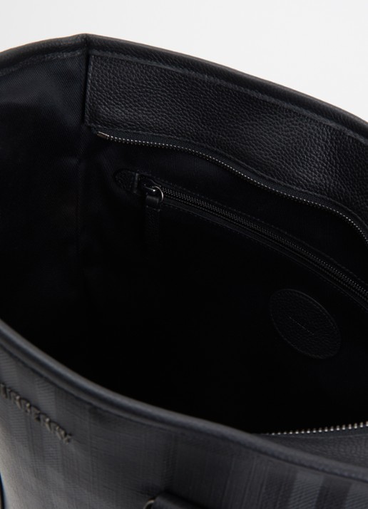 Burberry Handtas met ruitdessin en afneembare schouderriem - detail 2 antraciet