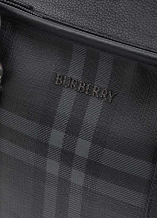 Burberry Handtas met ruitdessin en afneembare schouderriem - detail 4 antraciet