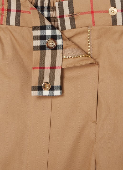 Burberry Hermia wide fit culotte met logoband - detail 3 beige