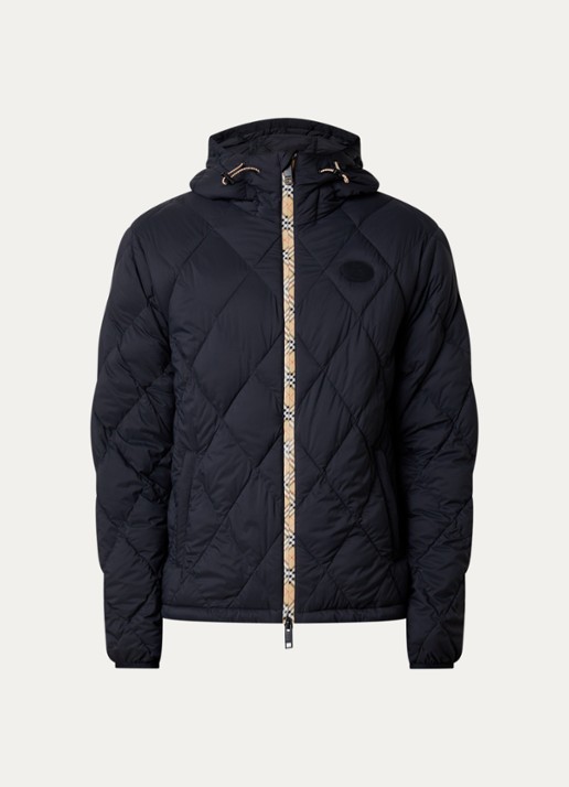 Burberry Hescott gewatteerd jack met quilt patroon  - voorkant 5 zwart