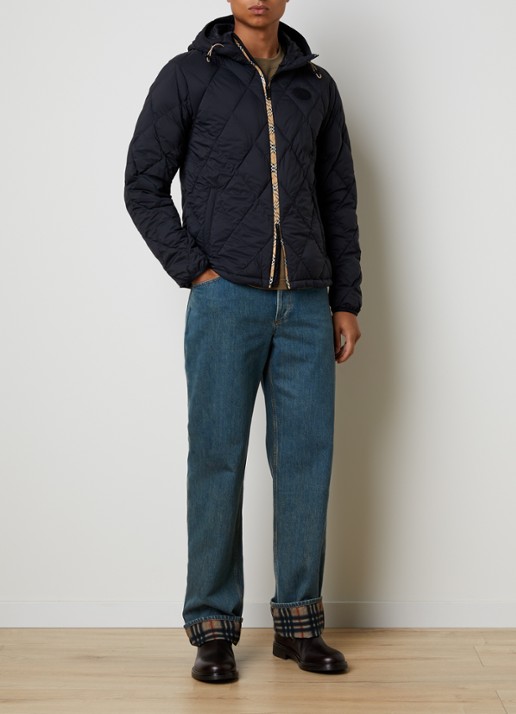 Burberry Hescott gewatteerd jack met quilt patroon  - voorkant 6 zwart