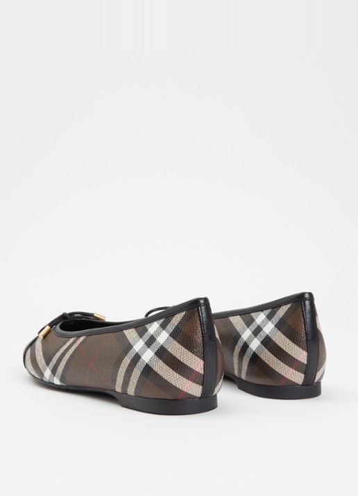 Burberry Highgate ballerina met ruitdessin en details van lamsleer - achterkant 6 multicolor